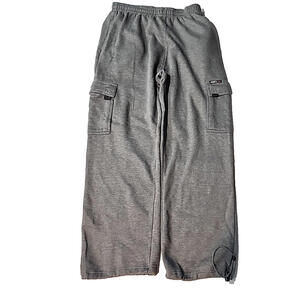 Vintage Y2K Vibes Cargo Sweatpants Sport Men’s Gray Warm Up Medium 30/32W 30L